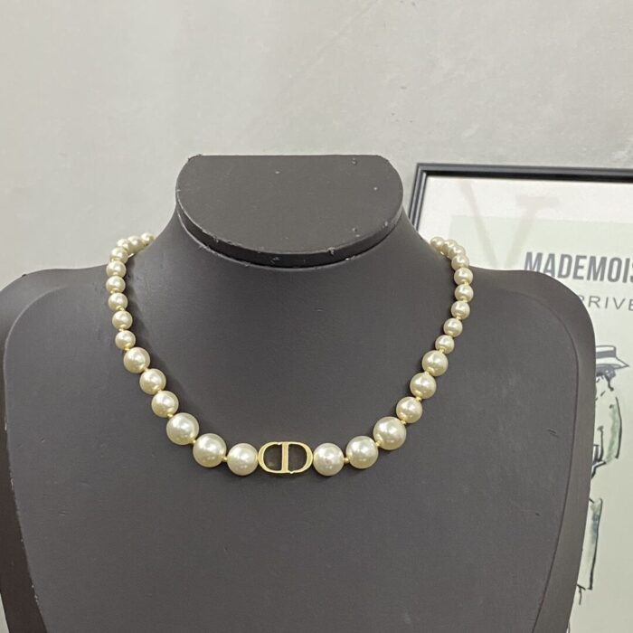 Dior Pearl & Gold-Tone Logo Necklace