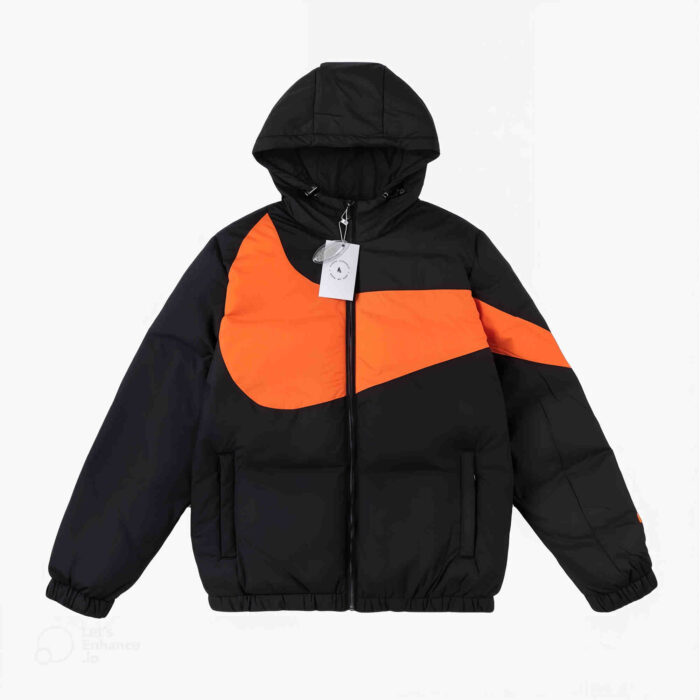 Nike Black & Orange Swoosh Puffer Jacket